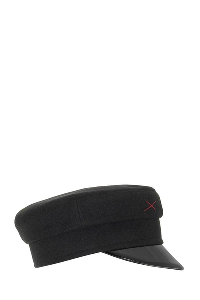 Shop Ruslan Baginskiy Wool Baker Boy Cap In Black