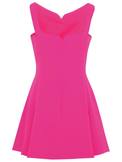 Shop Versace Fuchsia Silk Dress In Pink