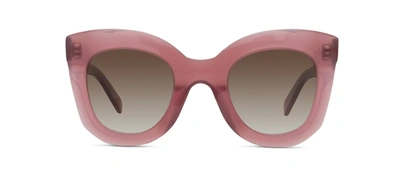 Shop Celine Cl 4005in 81f Cat Eye Sunglasses In Brown