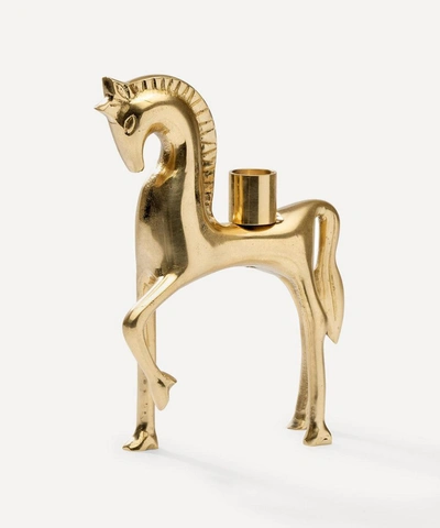 Shop Anna + Nina Parade Brass Candle Holder In Gold