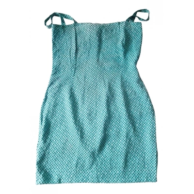 Pre-owned Carven Silk Mini Dress In Blue