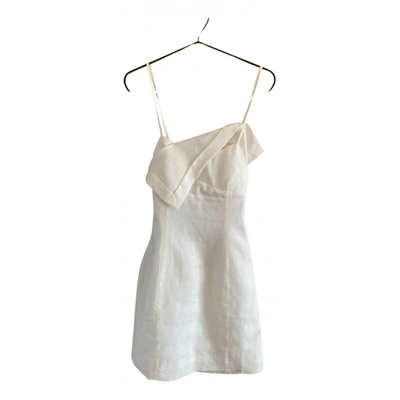 Pre-owned Jacquemus Linen Mini Dress In White