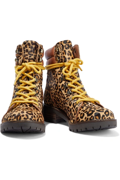 Sam Edelman Tamia Leather-trimmed Leopard-print Calf Hair Ankle Boots In Animal  Print | ModeSens
