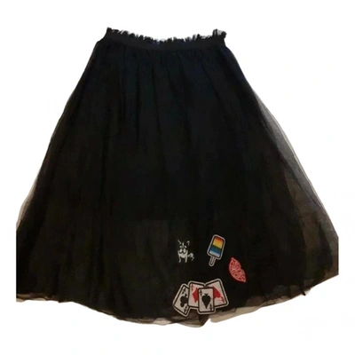 Pre-owned Molly Bracken Silk Mid-length Skirt In Black