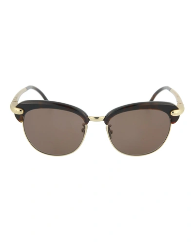 Shop Pomellato Clubmaster Round Sunglasses In Brown