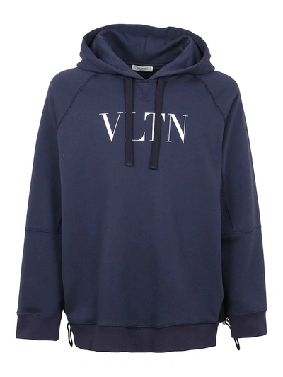Shop Valentino Vltn Oversize Hoodie In Blue