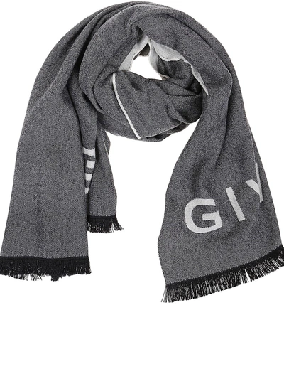 Shop Givenchy 4g Jacquard Scarf In Gray In Grey