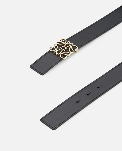 Shop Loewe 32mm Anagram Leather Belt In Black