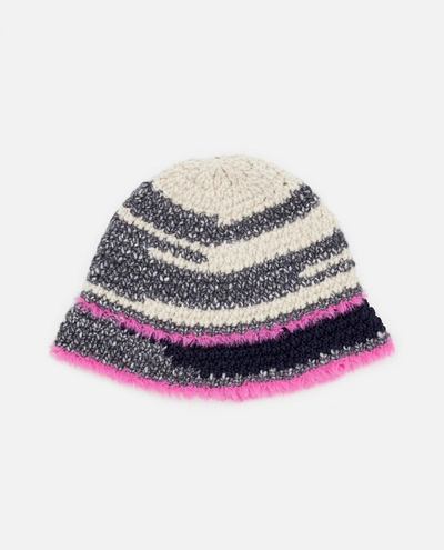 Shop Stella Mccartney Knitted Wool Bucket Hat In Grey