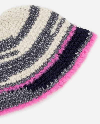 Shop Stella Mccartney Knitted Wool Bucket Hat In Grey