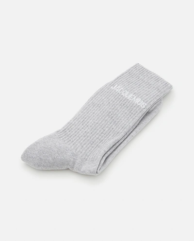 Shop Jacquemus Cotton Socks In Grey