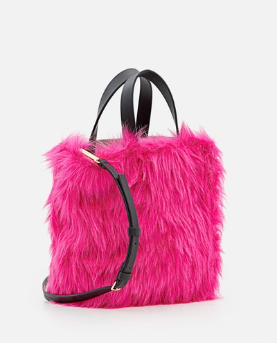 Shop Marni Faux Fur Mini Bag Museum In Pink