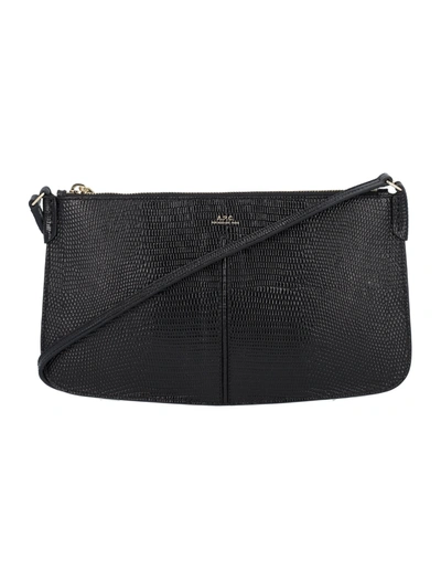 Shop Apc A.p.c. Betty Embossed Shoulder Bag In Black