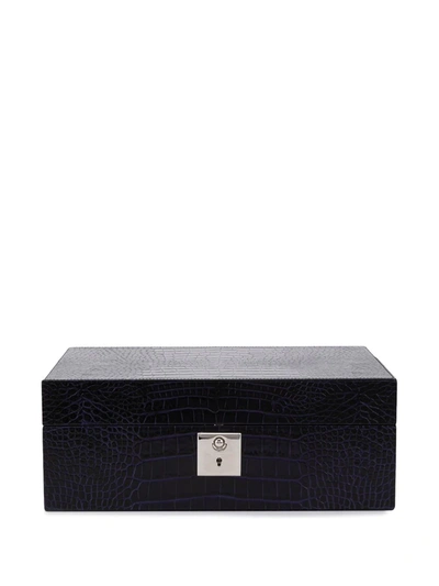 Smythson Mara Travel Tray Jewellery Box In 蓝色