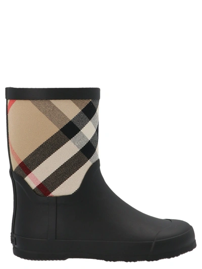 Shop Burberry Kids House Check Panelled Rain Boots In Multi