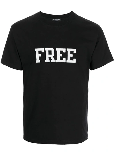 Shop Balenciaga Free Patch T-shirt In 黑色
