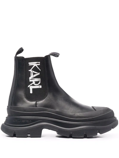 Karl lagerfeld mens chelsea hot sale boots