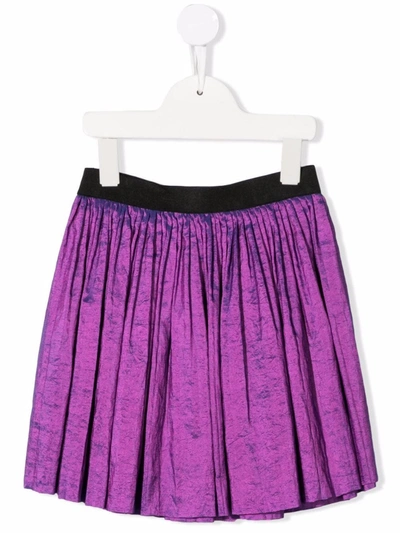 Shop Andorine Pleated Slip-on Skirt In 紫色
