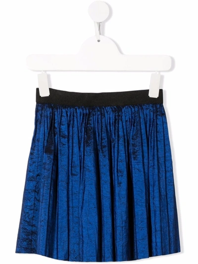 Shop Andorine Pleated Slip-on Skirt In 蓝色