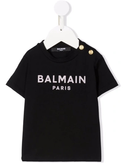 Shop Balmain Logo-printed T-shirt In 黑色