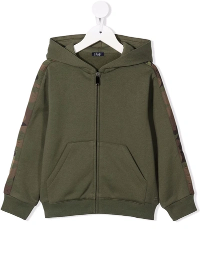 Il Gufo Camouflage-trimmed Hoodie In 绿色