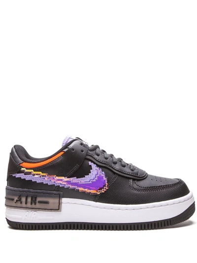 Shop Nike Air Force 1 Low "pixel Swoosh" Sneakers In Black