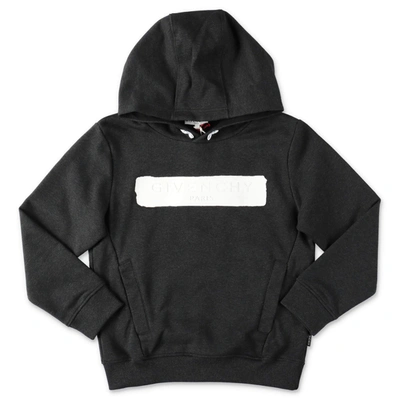Shop Givenchy Kids Logo Embossed Hoodie In Black