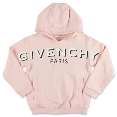 Shop Givenchy Kids Logo Print Hoodie In Pink