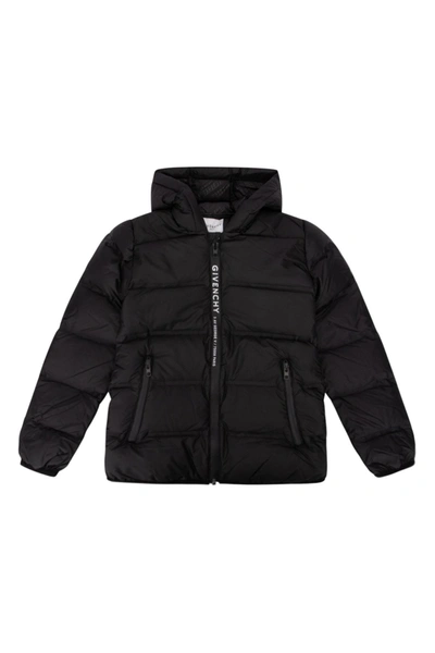Shop Givenchy Kids Logo Print Puffer Jacket In Black