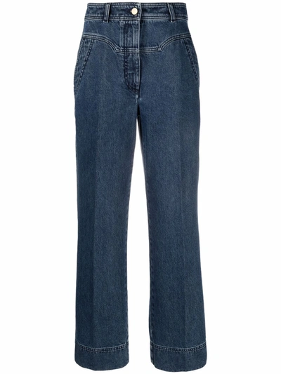Shop Alberta Ferretti High-waisted Wide-leg Jeans In 蓝色