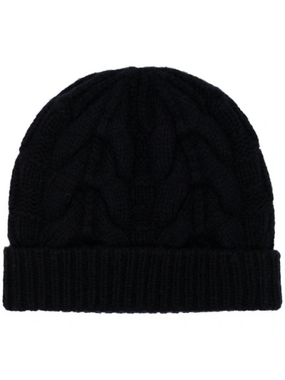 Shop N•peal Antler Cable-knit Beanie In 黑色
