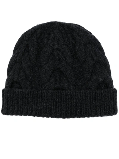 Shop N•peal Antler Cable-knit Hat In 灰色