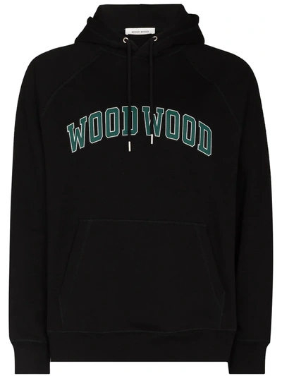 Shop Wood Wood Fred Ivy Print Hoodie In 黑色