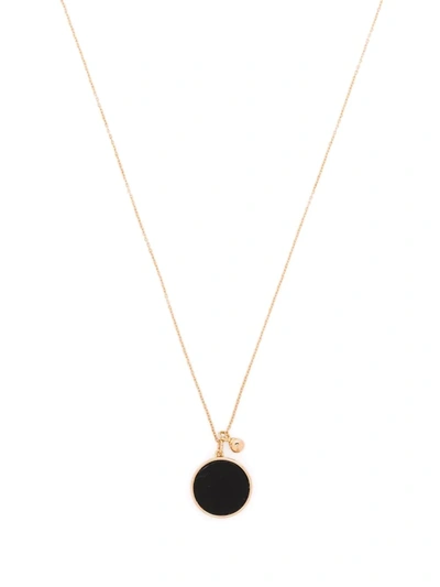 Shop Ginette Ny 18kt Rose Gold Ever Onyx Round On Chain Necklace In 粉色