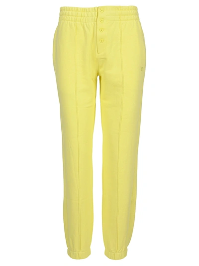 Shop Helmut Lang Button Sweatpants In Yellow