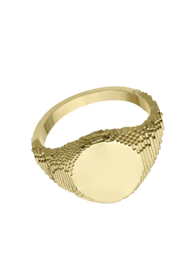 Shop Harriet Morris 9kt Yellow Gold Glitch Signet Ring In 金色