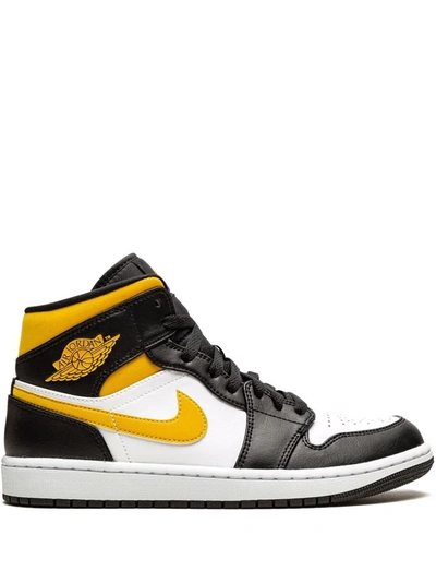 Shop Jordan Air  1 Mid "white/pollen/black" Sneakers