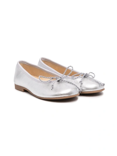 Shop Andanines Classic Ballerina Shoes In 银色