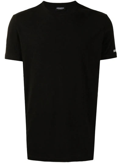 Shop Dsquared2 Logo-print Crew-neck T-shirt In 黑色