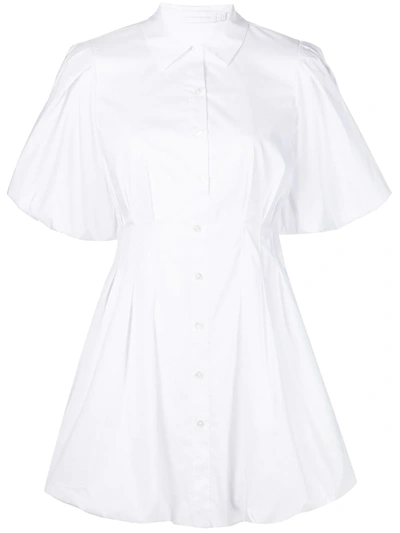 Shop Jonathan Simkhai Cleo Puffball Shirtdress In 白色