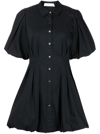 Shop Jonathan Simkhai Cleo Puffball Shirtdress In 黑色