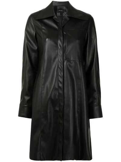 Low Classic Spread-collar Single-breasted Coat In 黑色
