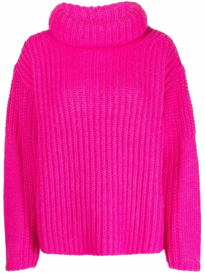 Shop Essentiel Antwerp Anjou Ribbed Knit Jumper In 粉色