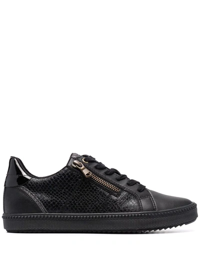 Geox Snakeskin-effect Trainers In 黑色