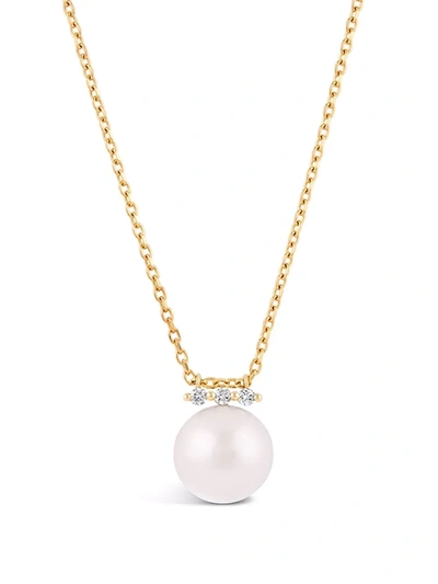 Shop Dinny Hall 14kt Yellow Gold Shuga Large Pearl Diamond Pendant Necklace In 金色