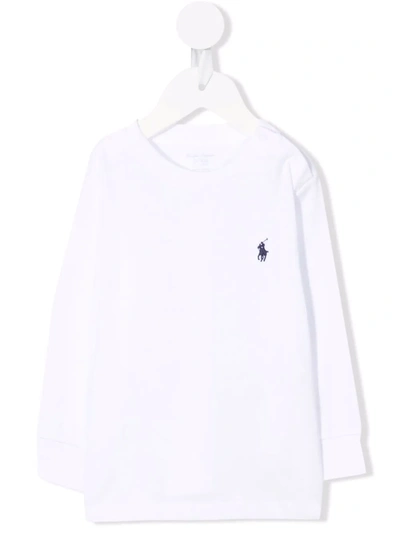 Shop Ralph Lauren Embroidered-pony T-shirt In 白色