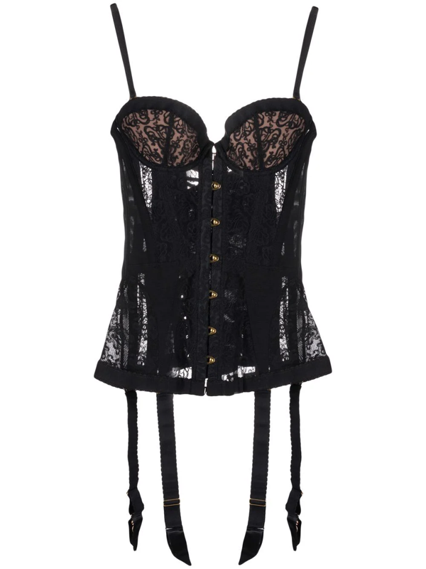 Agent Provocateur Mercy Lace-panelled Corset In 黑色 | ModeSens