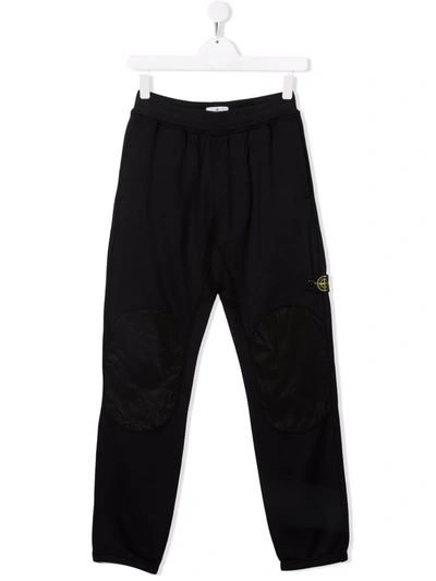 Shop Stone Island Junior Teen Logo Patch Track Pants In 黑色