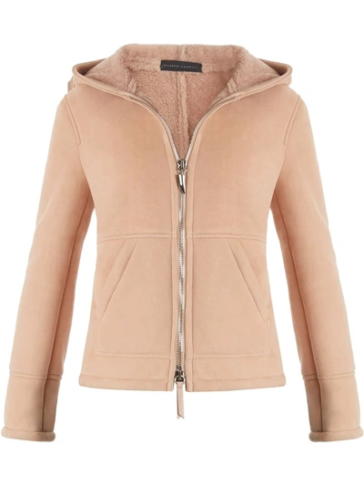 Giuseppe Zanotti Deanna Sheepskin Hooded Jacket In 粉色