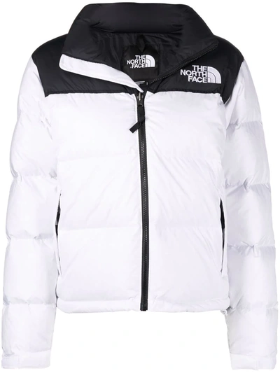 Shop The North Face Logo Print Padded Jacket In 白色